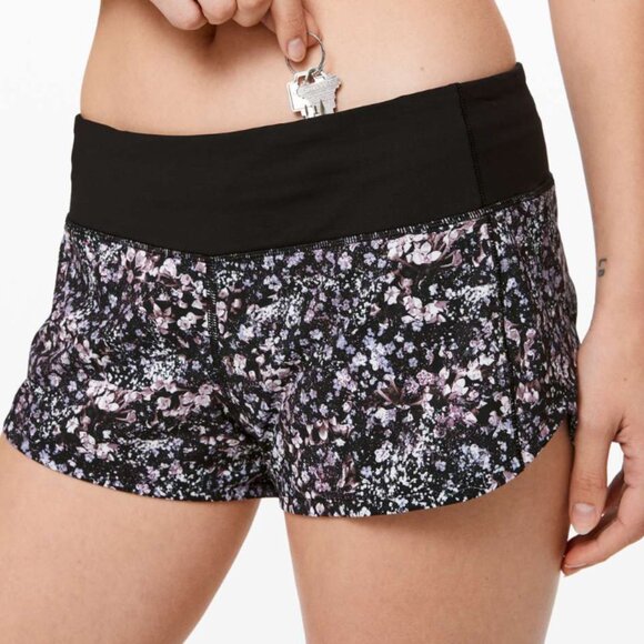 Lululemon Speed Up Short *2.5" Floral Spritz Multi / Black - Picture 1 of 7